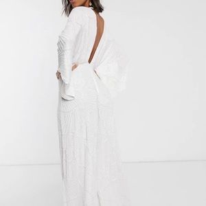 ASOSEDITION beaded kimono sleeve wide leg jumpsuit